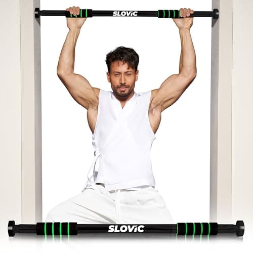 Slovic Pull up Bar for Home for Kids & Adults [100 KG] | Pull up Bar Wall Mounted with Anti-Skid Grip | No-Drill Installation Pull-up Bars for Home Workout | Gym Equipment for Home Workout (62-100 CM)