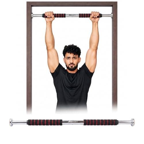 Boldfit Pull Up Bar for Home Workout Without Screw - Adjustable Door Way Chin Up Bar for Home Workout for Kids & Adults | Pull UpBar for Men & Women | Anti-Skid Grip | Strength Training Gym Accessorie